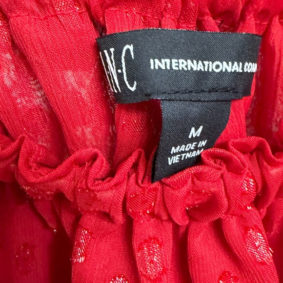 INC International Concepts Red Ruffled Blouse - Picture 3 of 10